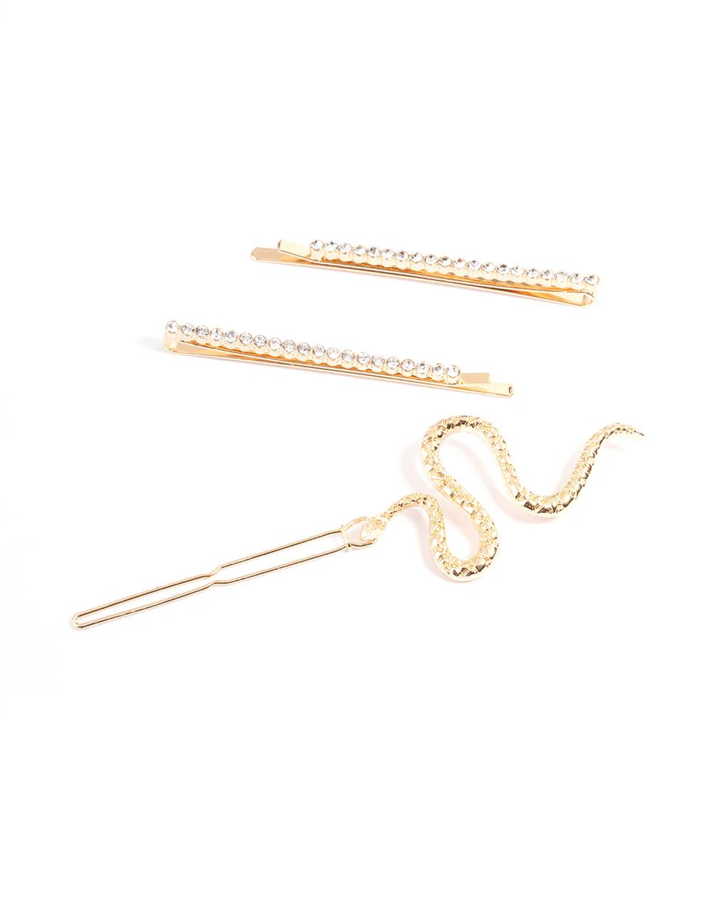 Gold Diamante & Snake Clips Pack - Image 3
