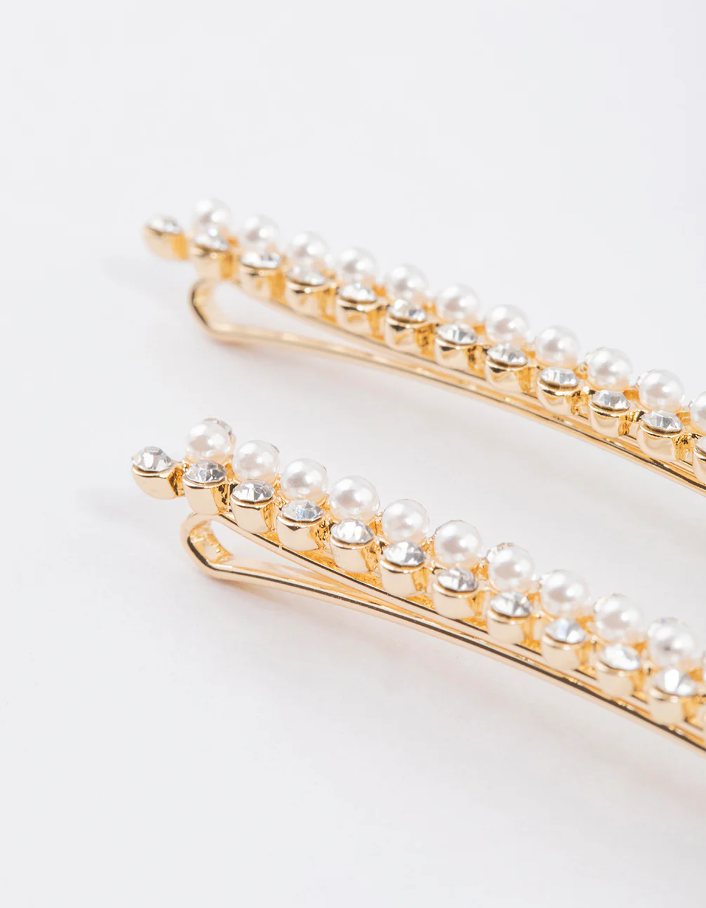 Gold Pearl & Diamante Hair Clip Pack - Image 3