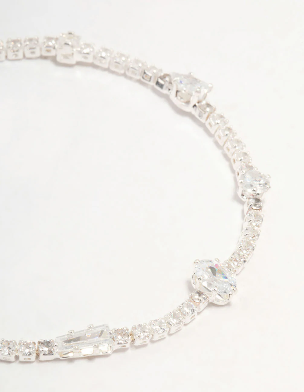 Silver Station Cupchain Cubic Zirconia Tennis Bracelet - Image 2
