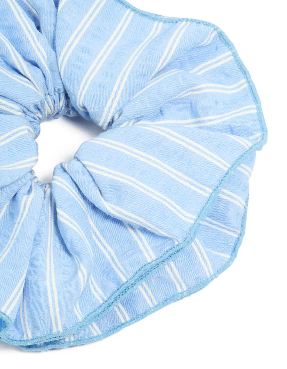 Pale Blue Fabric Ruffle Scrunchie - Image 2