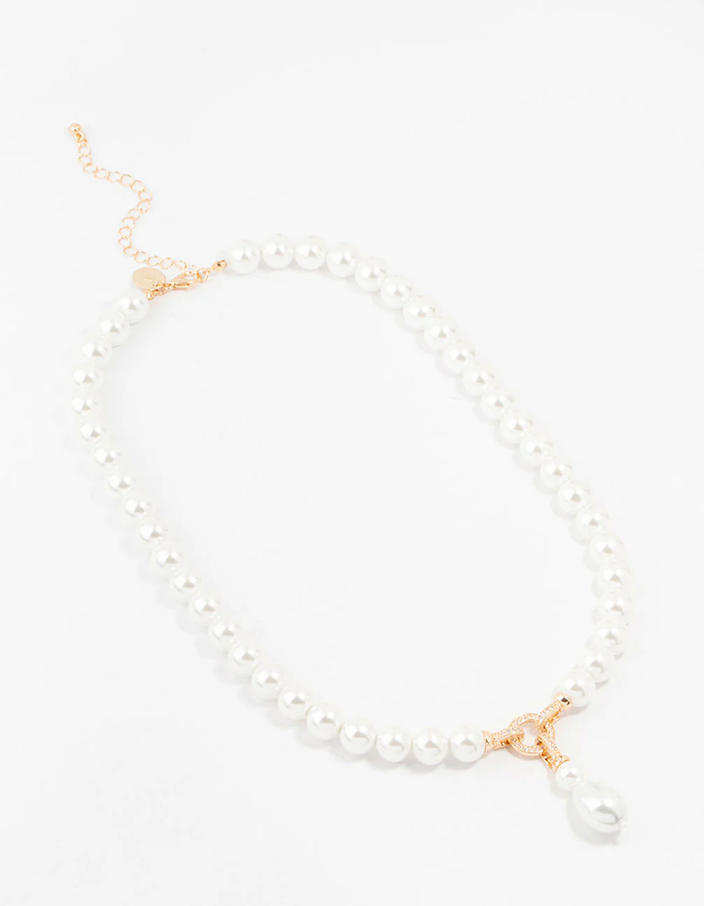 Pearl Gold Cubic Zirconia Short Necklace - Image 2
