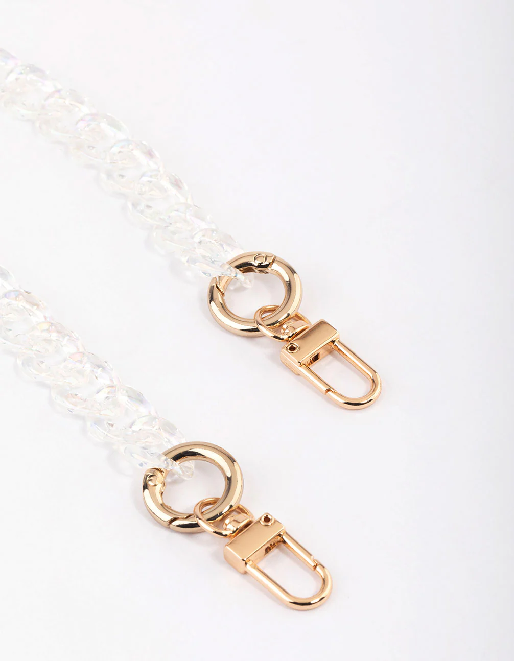 Clear Iridescent Chain Wrist Phone Strap - Image 3