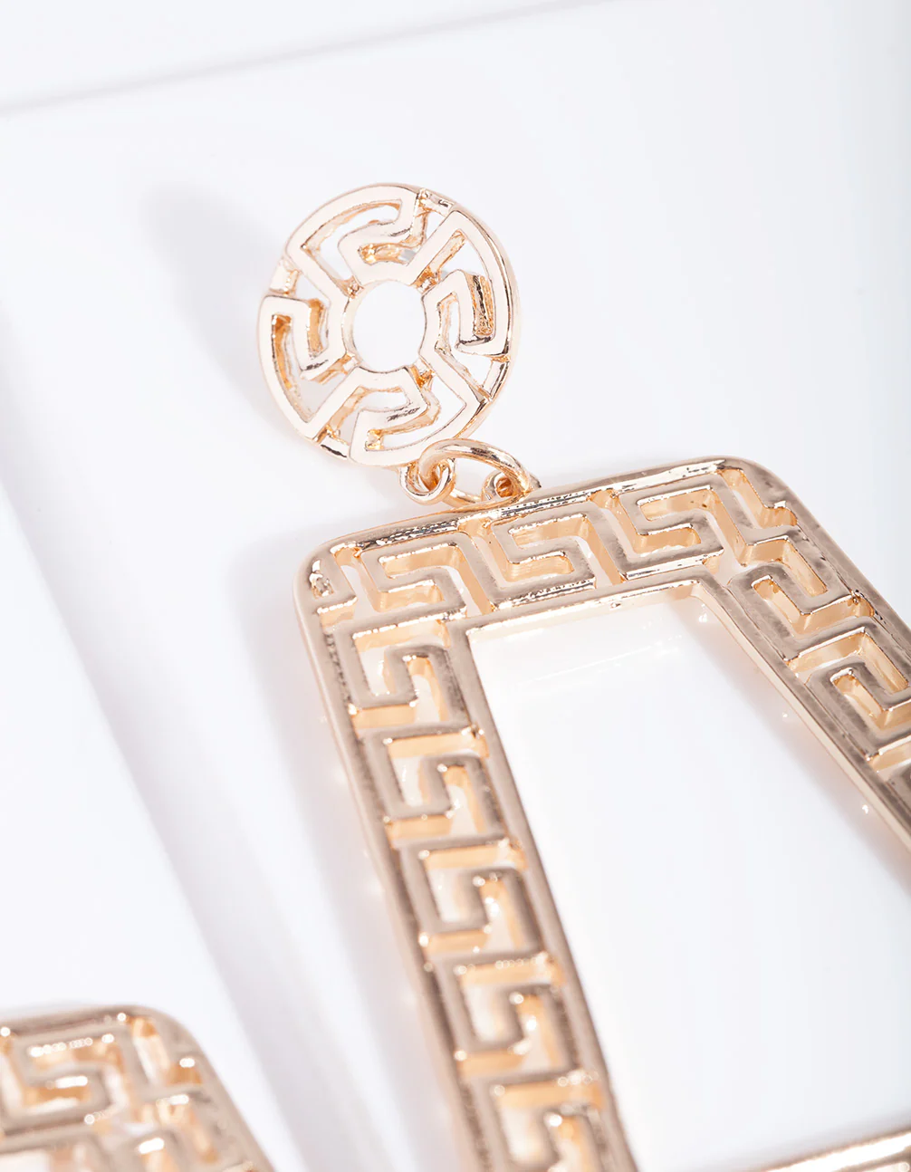 Gold Trapeze Geometric Earrings - Image 3