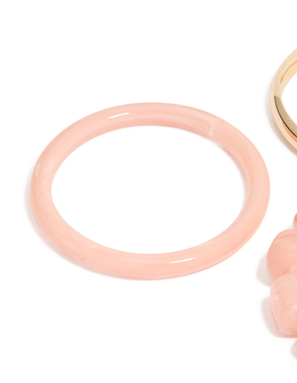 Pink Acrylic & Gold Smooth Bracelets 3-Pack - Image 5