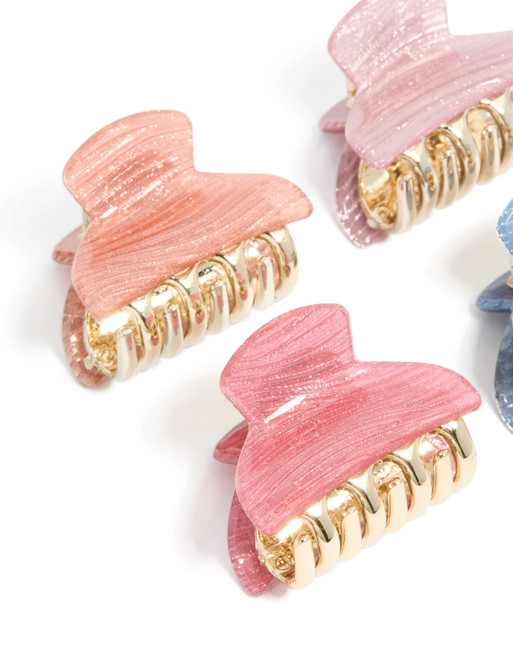 Pink & Blue Mini Claw Clips 4-Pack - Image 3