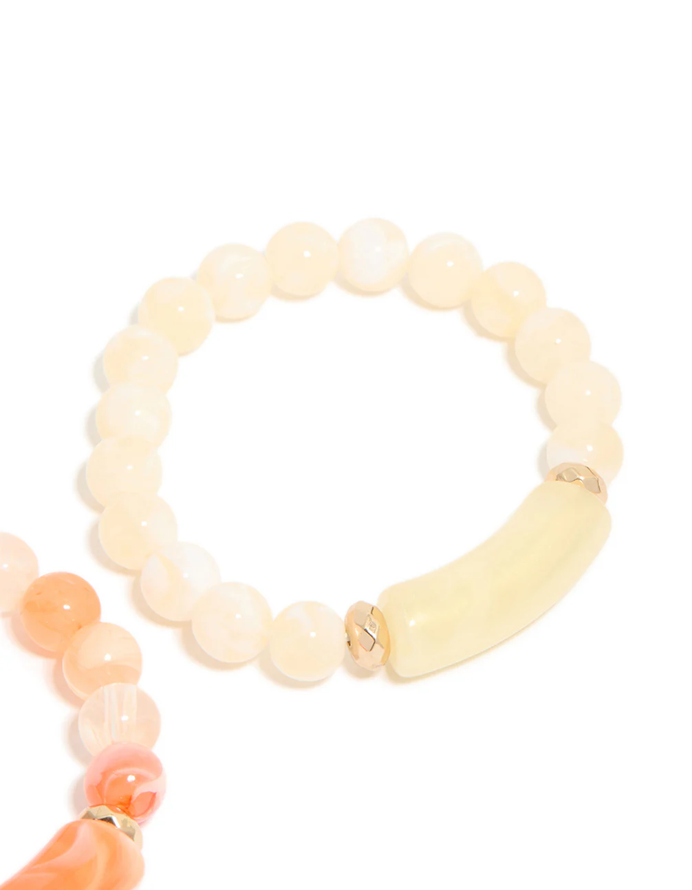 Pink & Cream Beaded Stretch Bracelets 2-Pack - Image 5