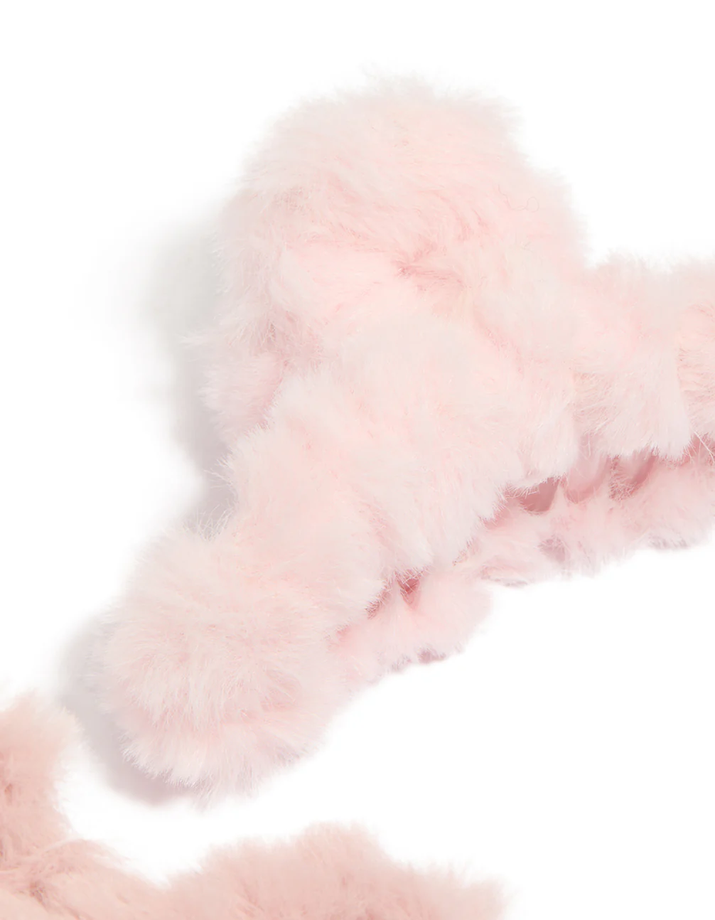 Pink Faux Fur Fabric Small Claw Clips 2-Pack - Image 3