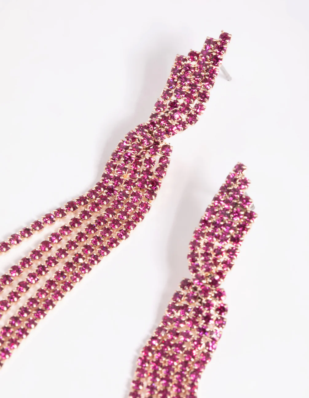 Fuchsia Twisted Drop Earrings - Image 3