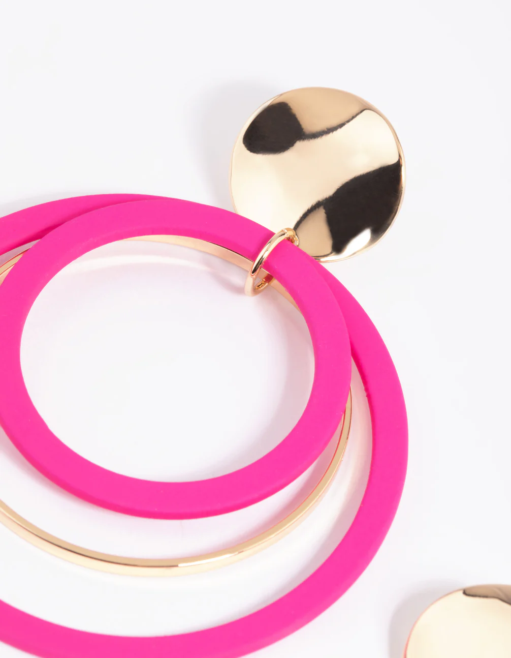 Pink Loop Drop Earrings - Image 3