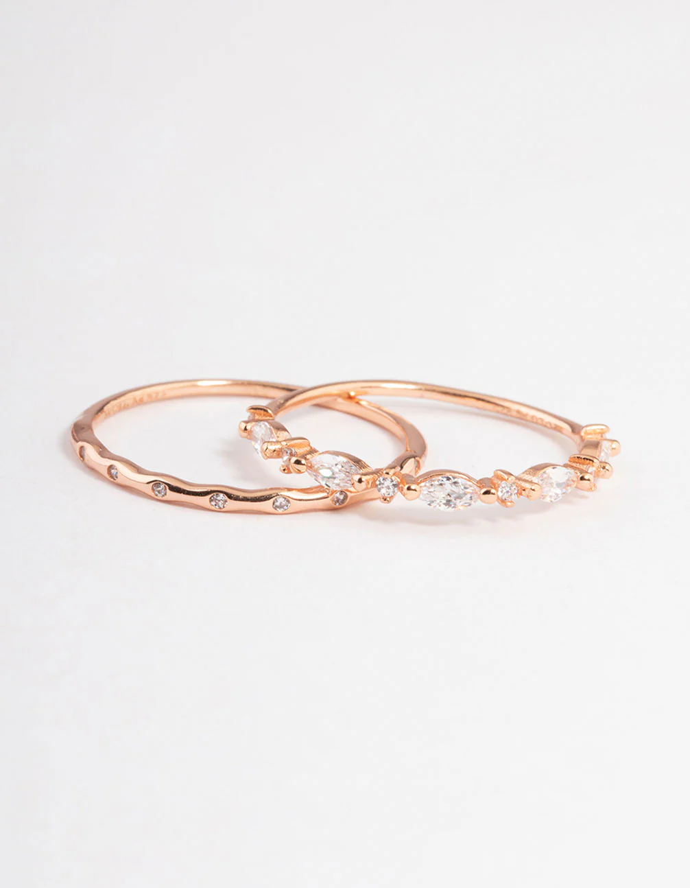 Rose Gold Plated Sterling Silver Marquise Ring Pack