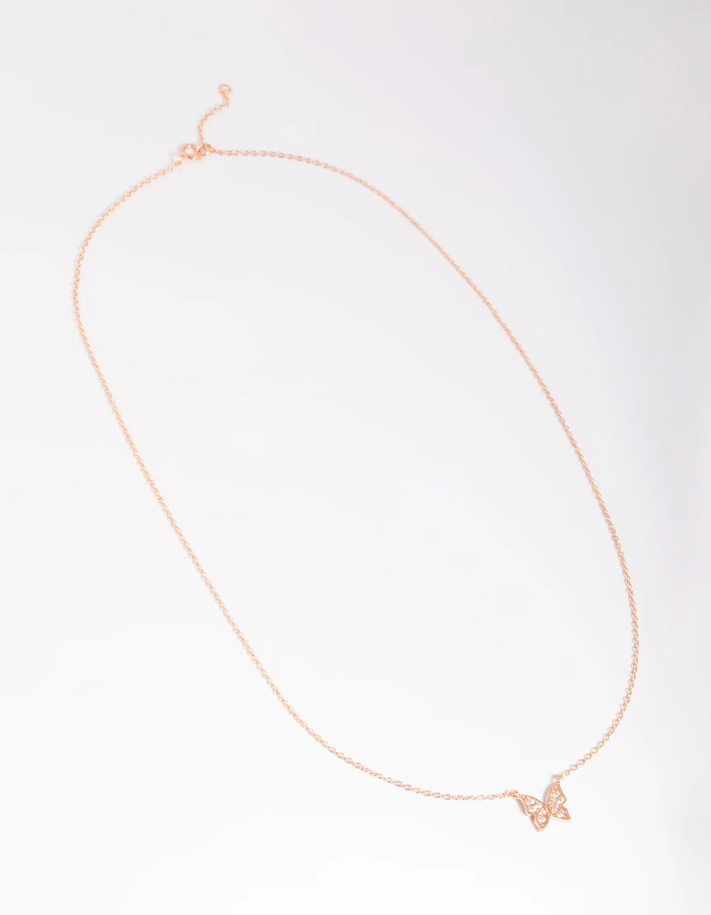 Rose Gold Plated Sterling Silver Butterfly Necklace - Image 2