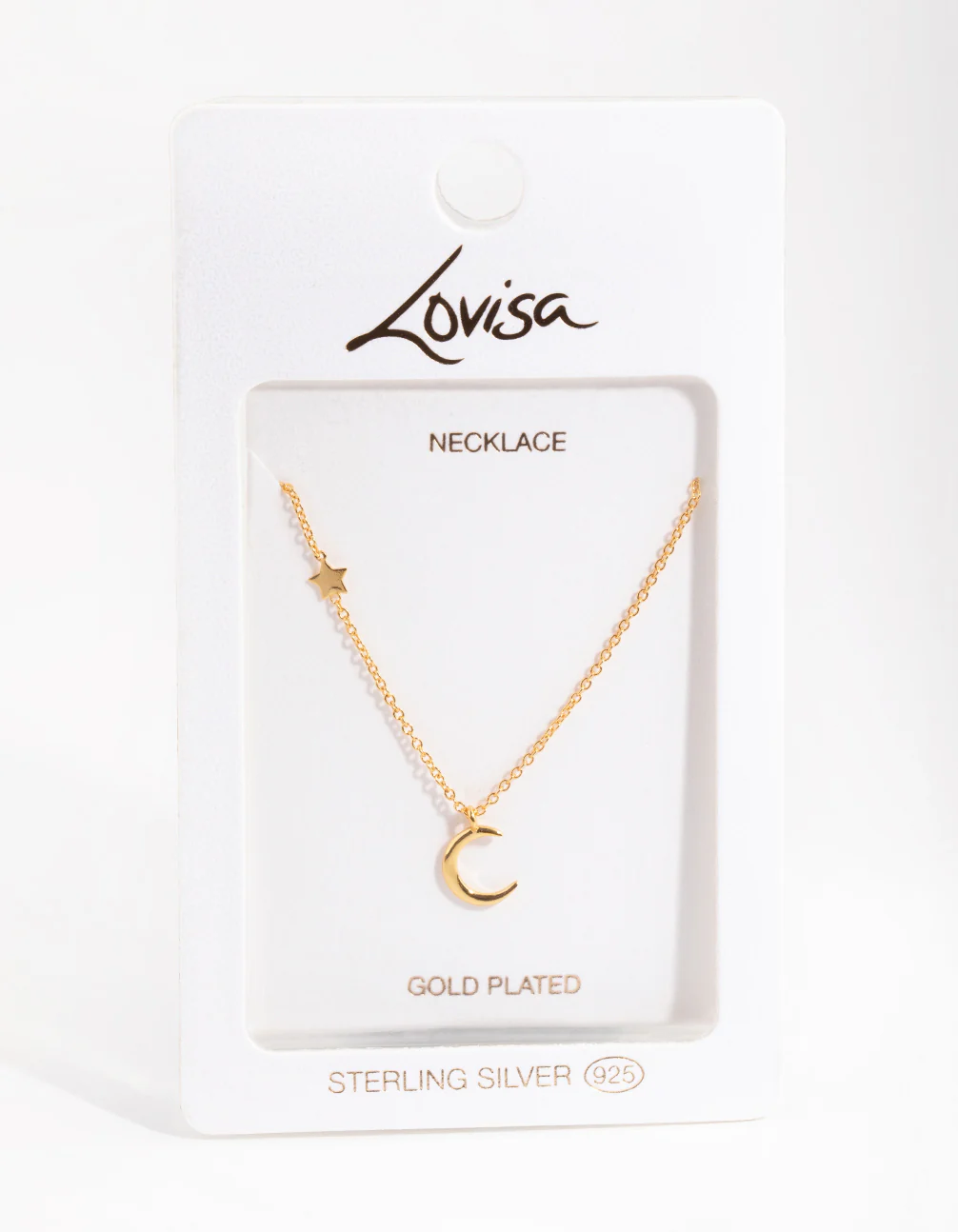 Gold Plated Sterling Silver Asymmetrical Celestial Necklace - Image 4