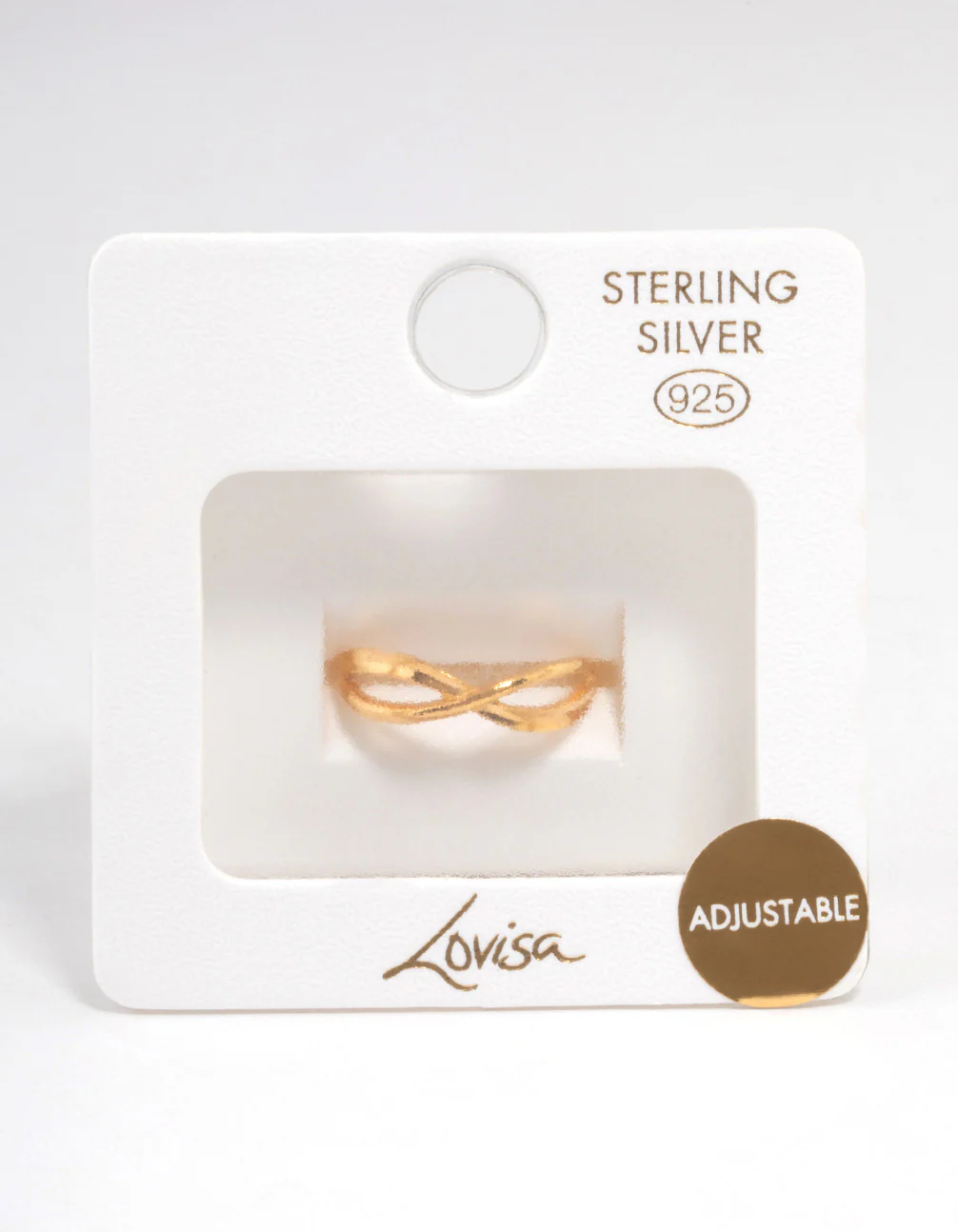 Gold Plated Sterling Silver Cross Over Ring - Image 3
