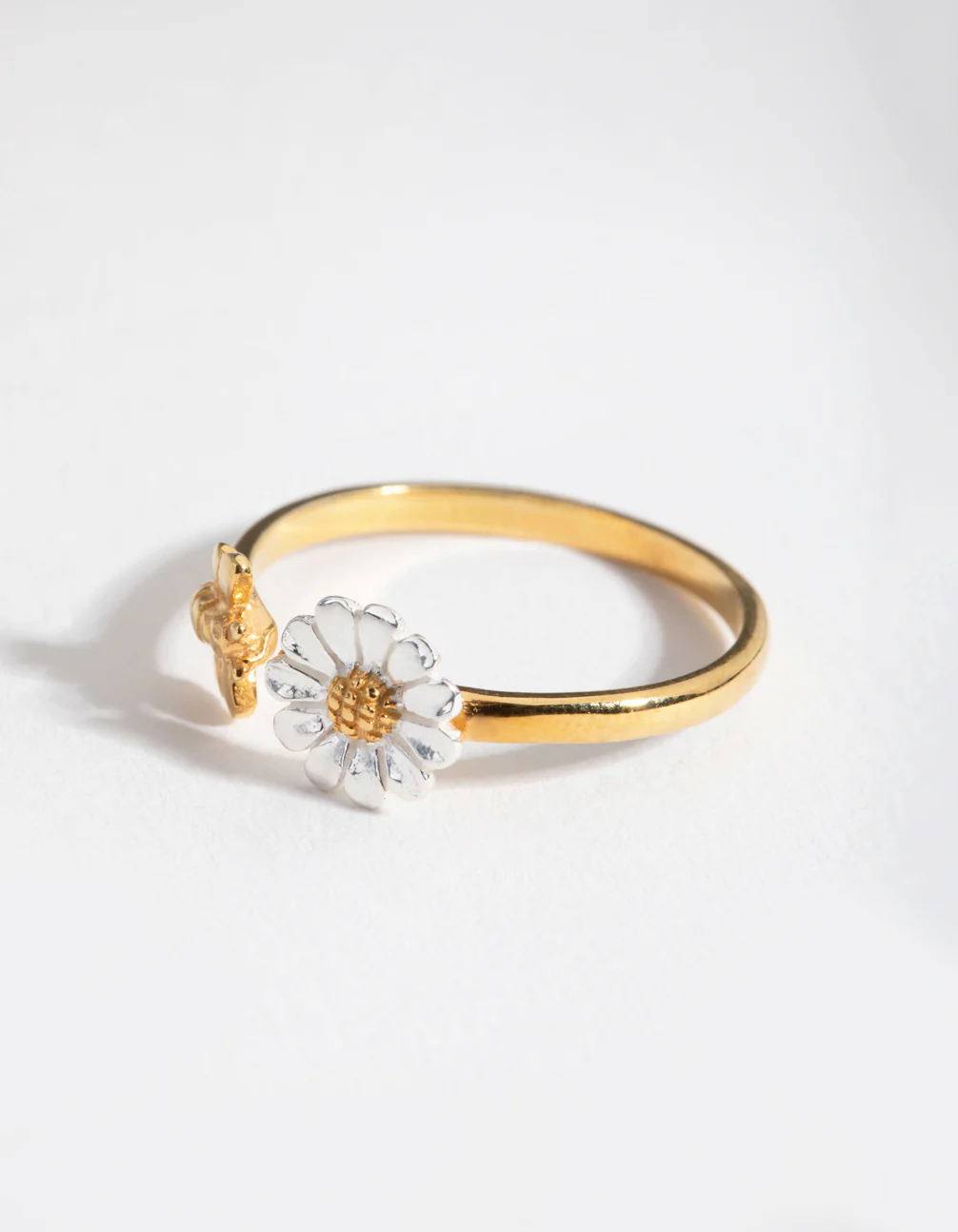 Gold Plated Sterling Silver Daisy Bee Open Ring - Image 3