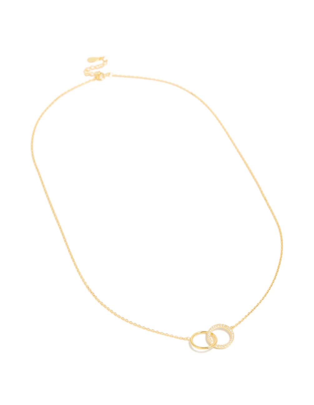 Gold Plated Sterling Silver Paved Link Hoop Necklace - Image 4