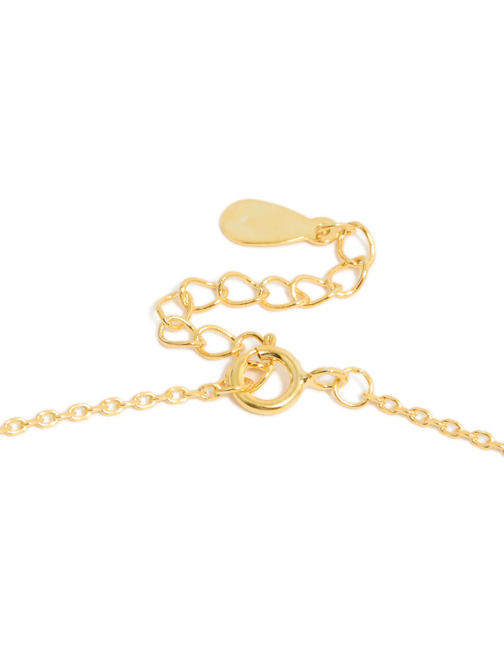 Gold Plated Sterling Silver Paved Link Hoop Necklace - Image 5