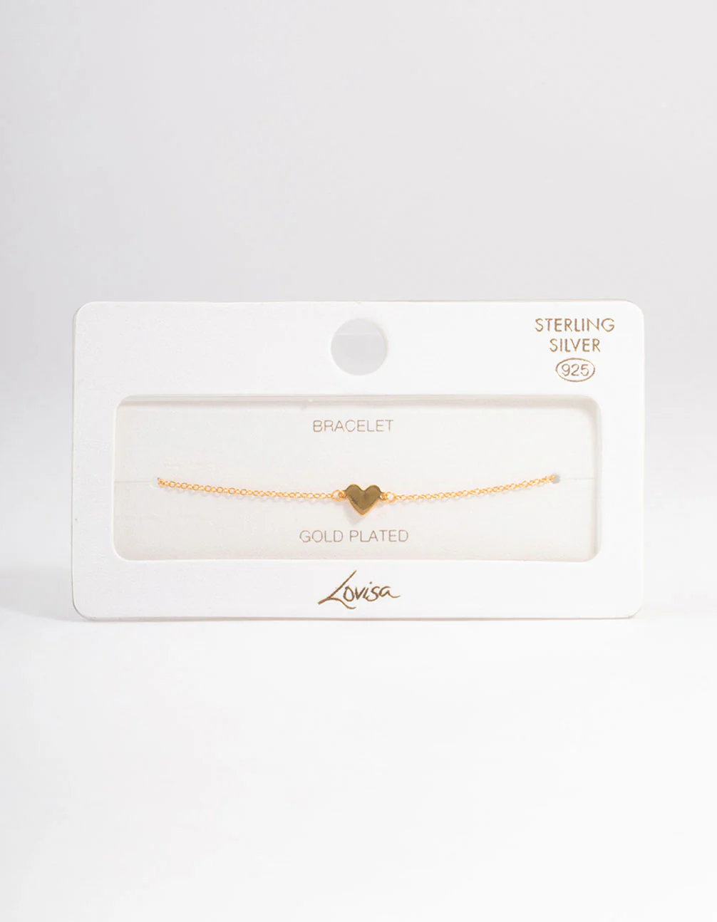 Gold Plated Sterling Silver Smooth Heart Bracelet - Image 3