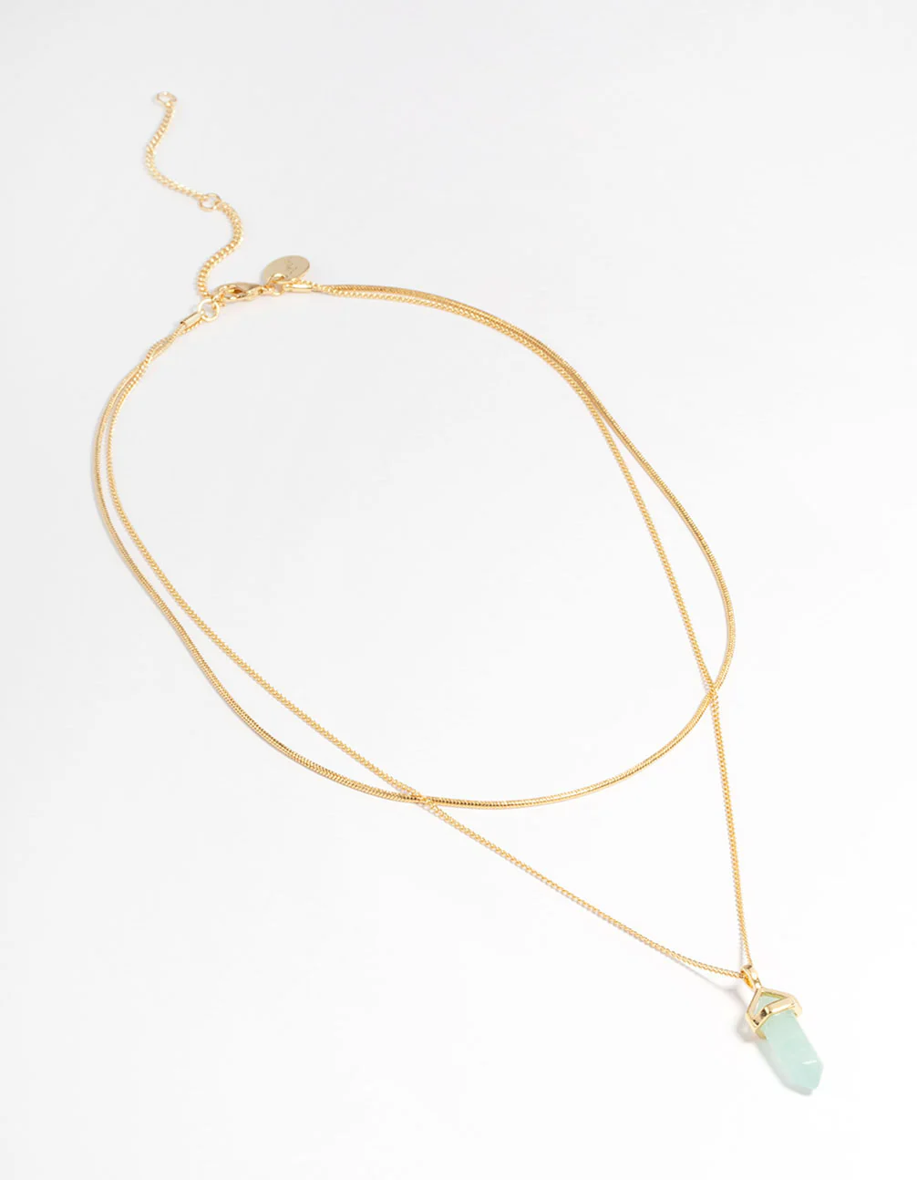 Gold Plated Amazonite Mini Shard Layer Necklace - Image 2