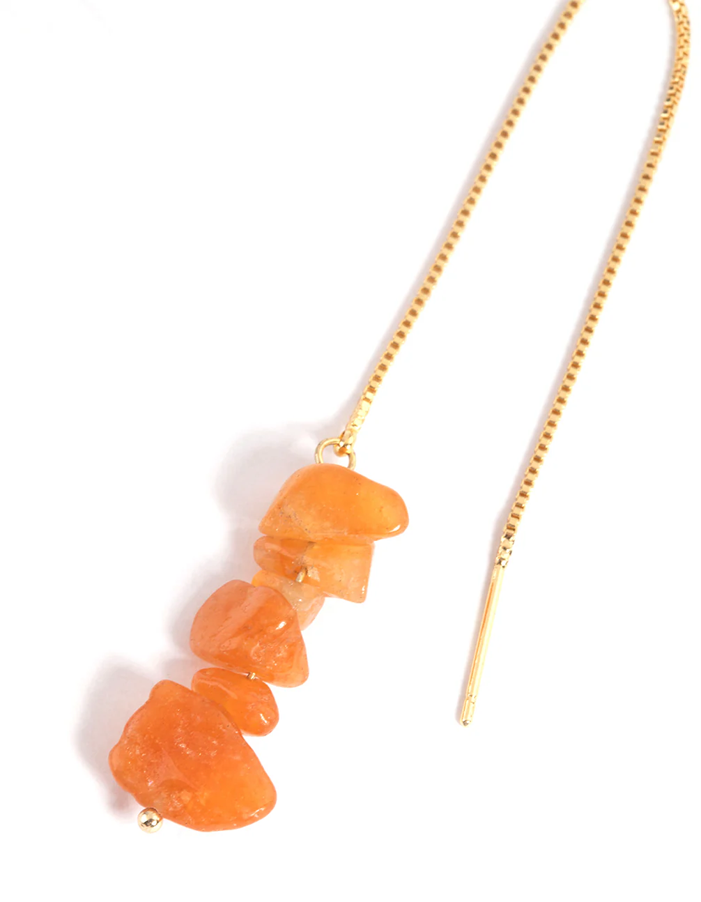 Gold Plated Orange Box Thread Earrings - Image 2