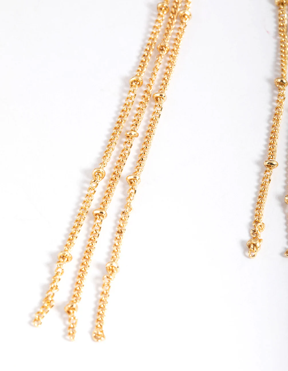 Gold Plated Black Onyx Ball Chain Drop Earrings - Image 3