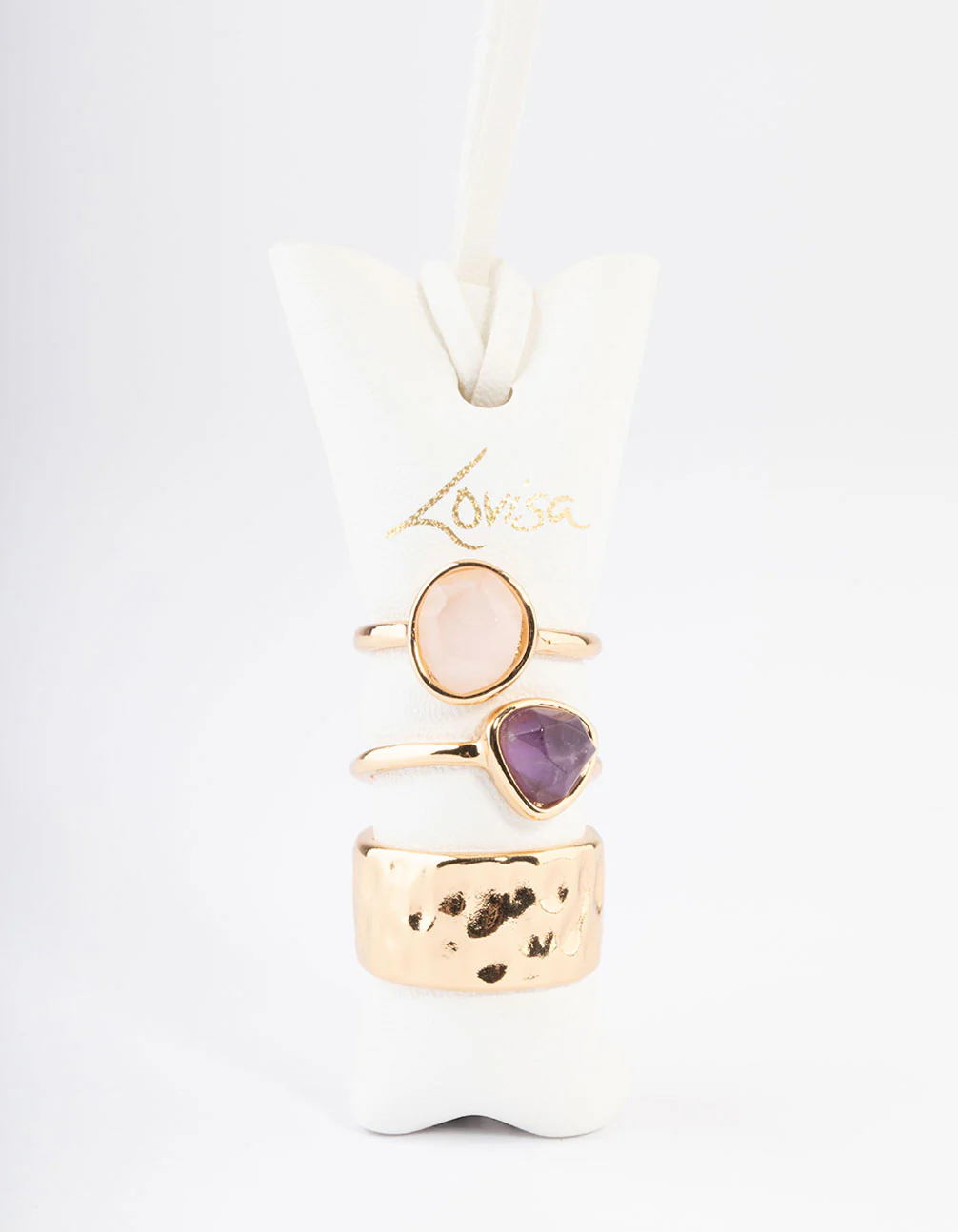 Gold Plated Shard Textured Stack Ring - Image 3