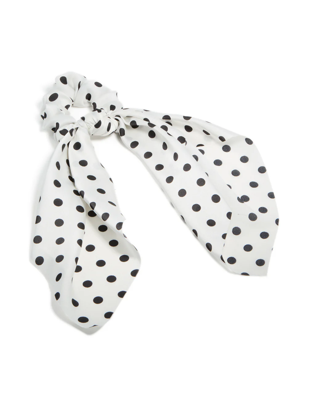 Polka Dot Print Fabric Scarf Scrunchie