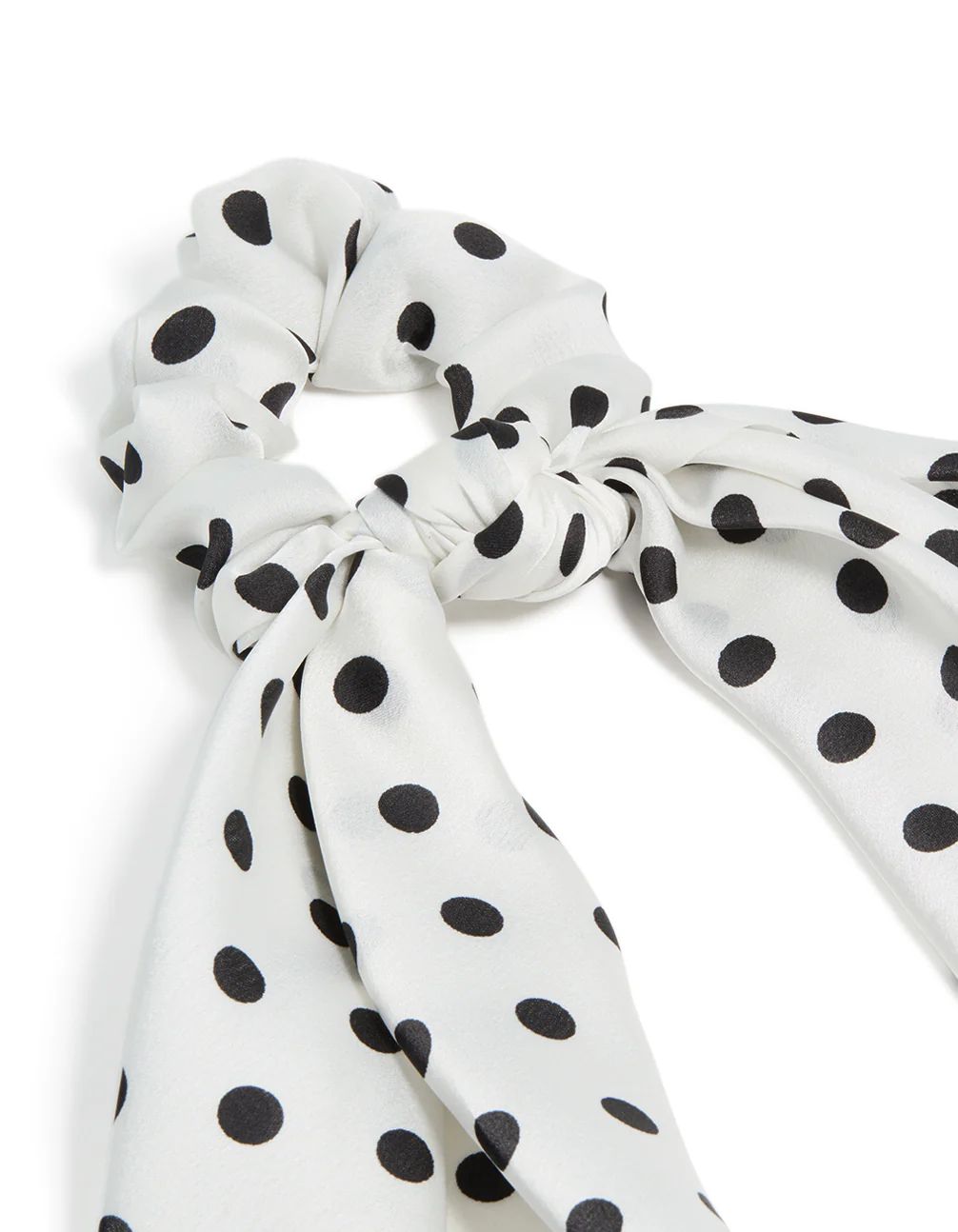 Polka Dot Print Fabric Scarf Scrunchie - Image 2
