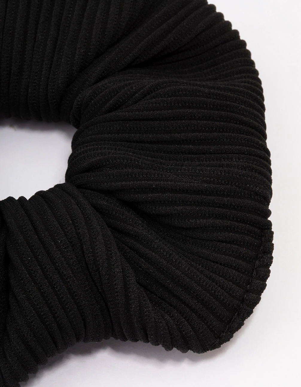 Black Ribbed Hair Scrunchie - Image 3