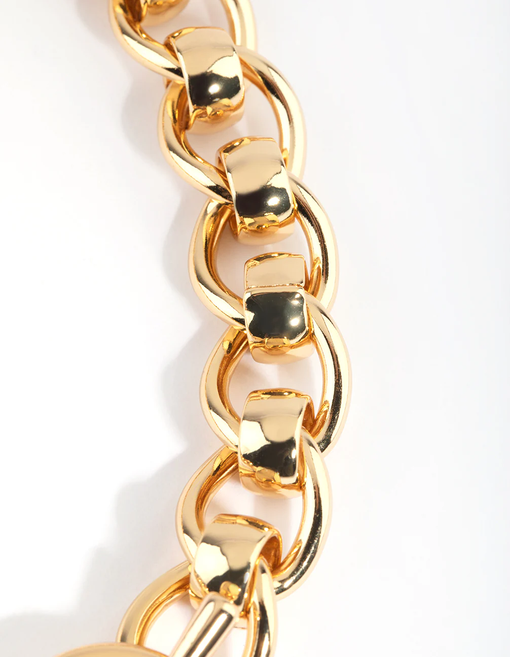Gold Plated Chunky Fob Necklace - Image 2