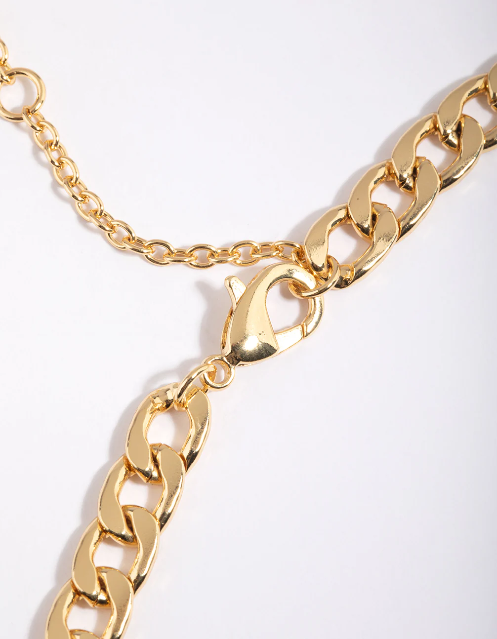 Gold Plated Curb Chain Clasp Necklace - Image 5