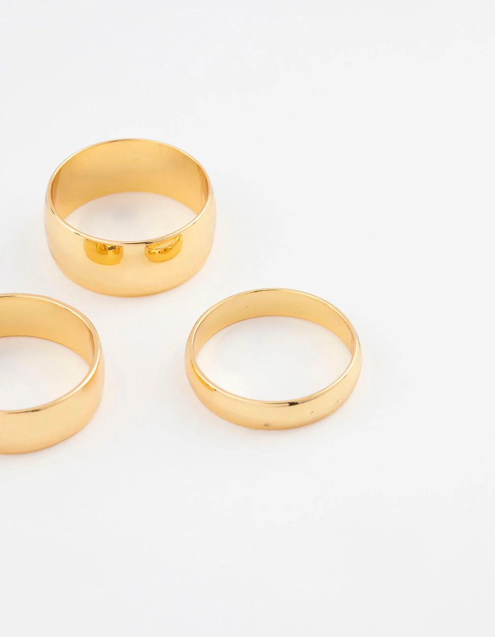 Gold Plated Plain Gold Ring 3-Pack - Image 2