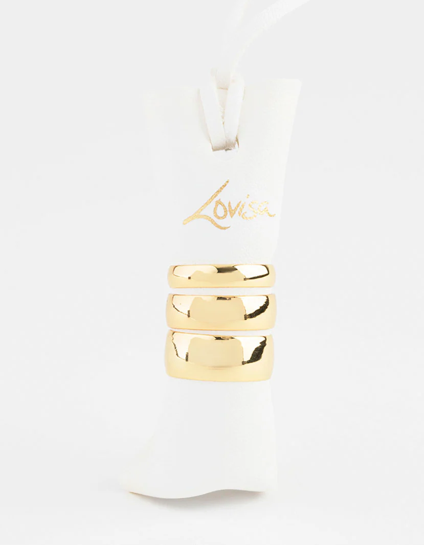 Gold Plated Plain Gold Ring 3-Pack - Image 3