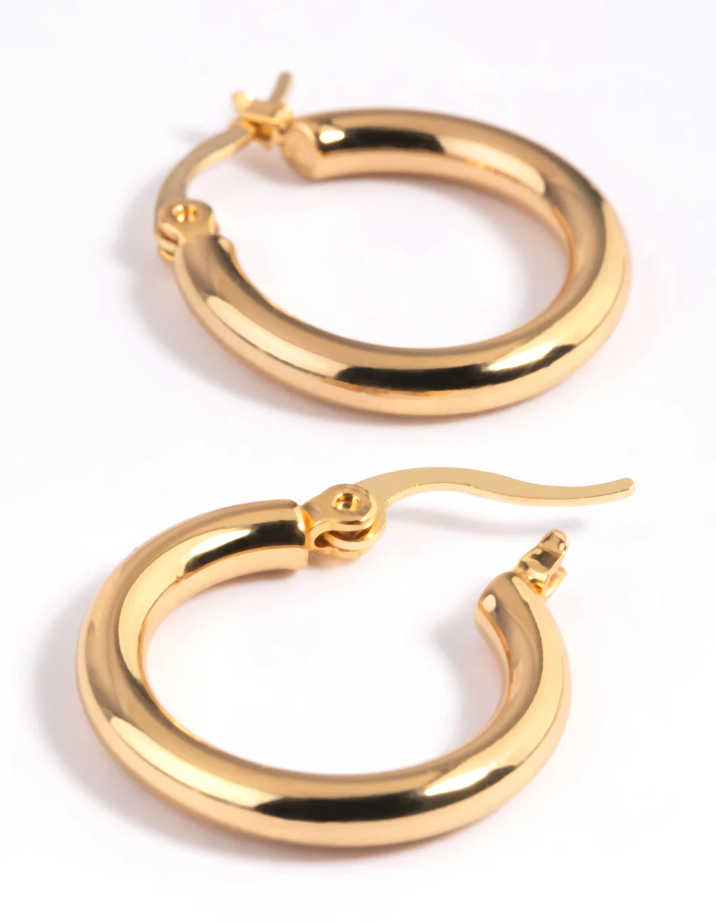 Gold Plated Thin Hoop Earrings - Image 3