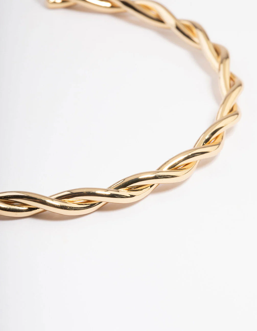 Gold Plated Twist Open Cuff Bangle - Image 2