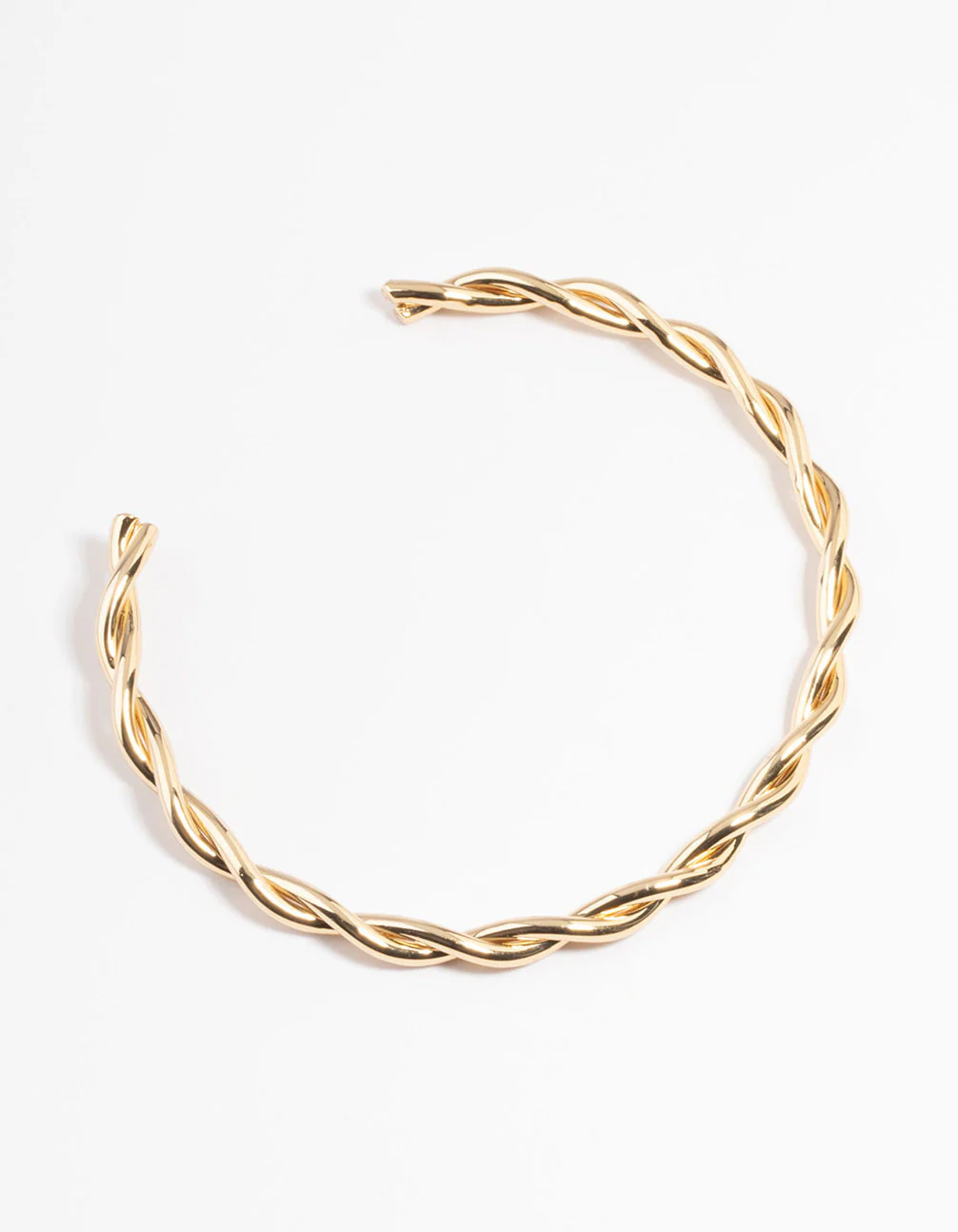 Gold Plated Twist Open Cuff Bangle - Image 3