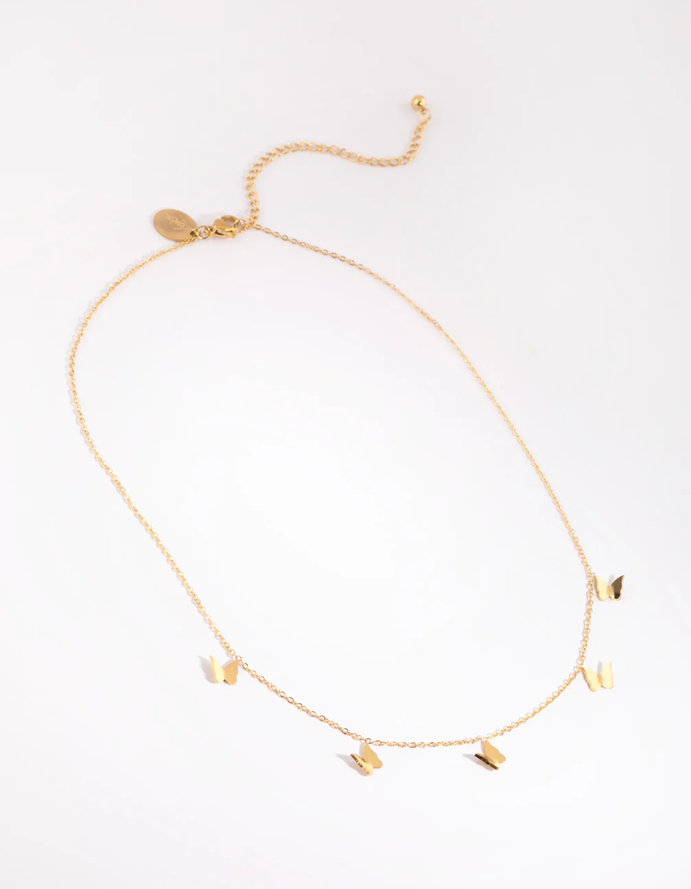 Waterproof Gold Plated Stainless Steel Butterfly Charm Necklace - Image 4