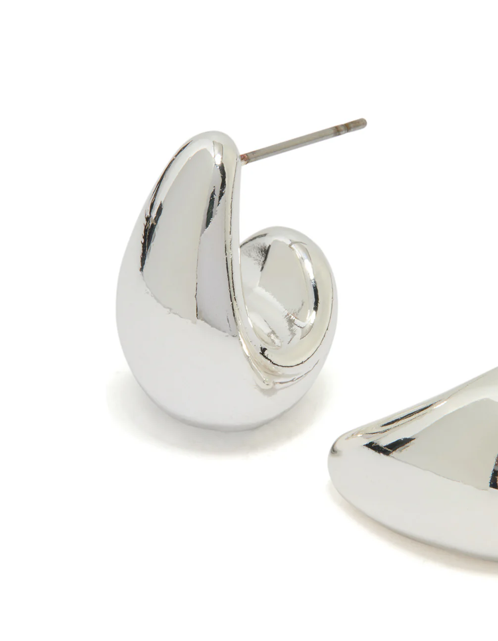 Silver Plated Bubble Drop Stud Earrings - Image 3