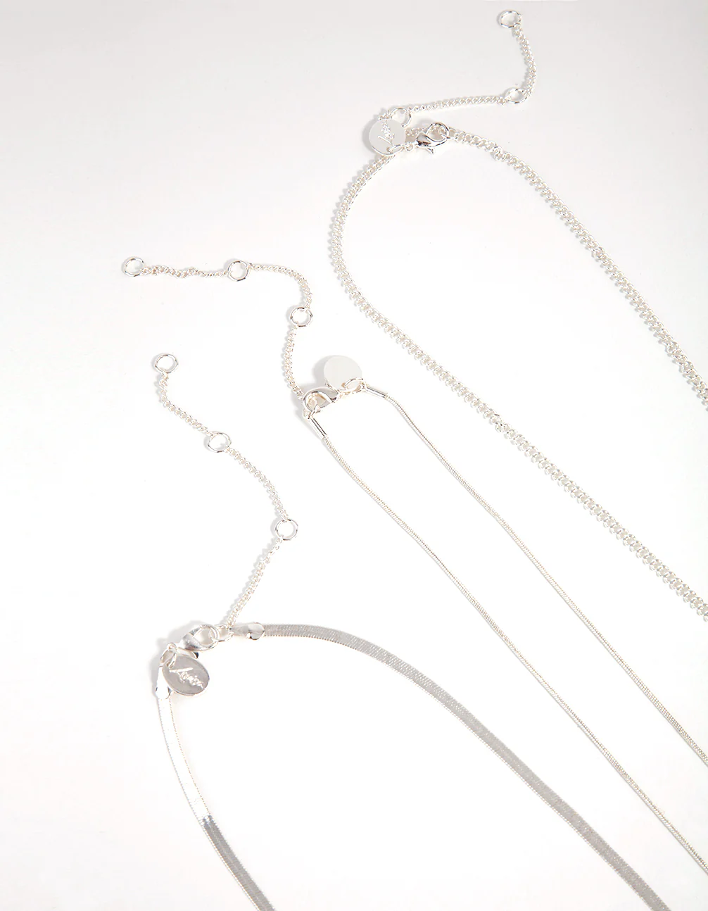 Silver Plated Multi-Row Square Pendant Necklace - Image 3