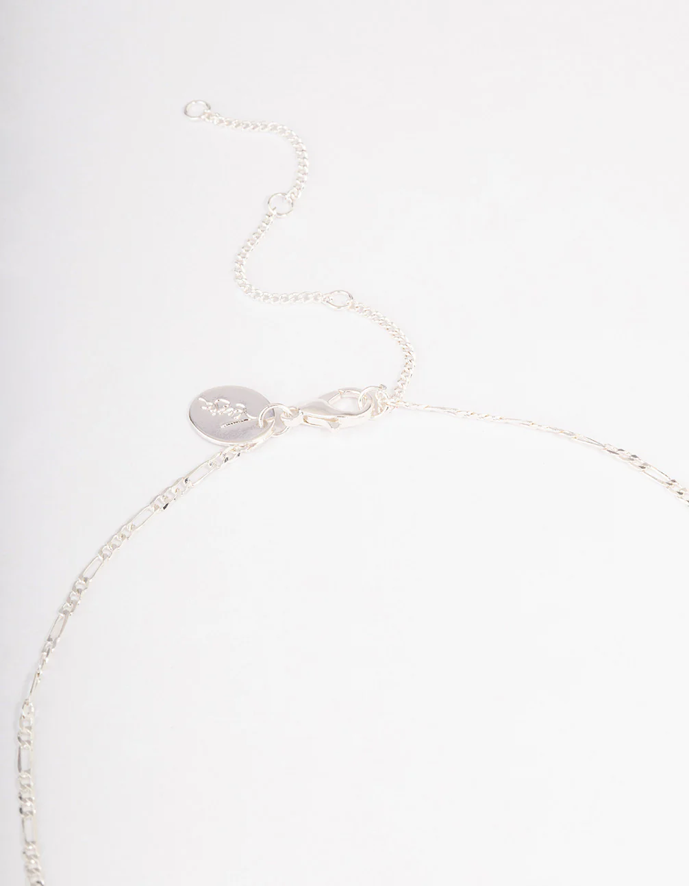 Silver Plated Puffy Heart Figaro Necklace - Image 3