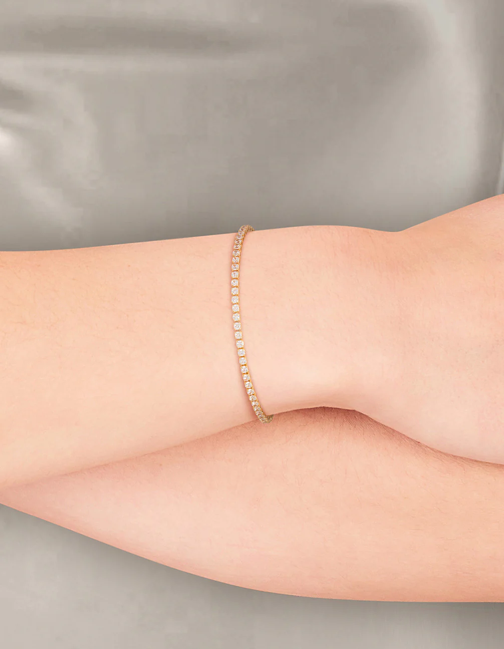 Gold Plated Small Round Tennis Bracelet - Image 2