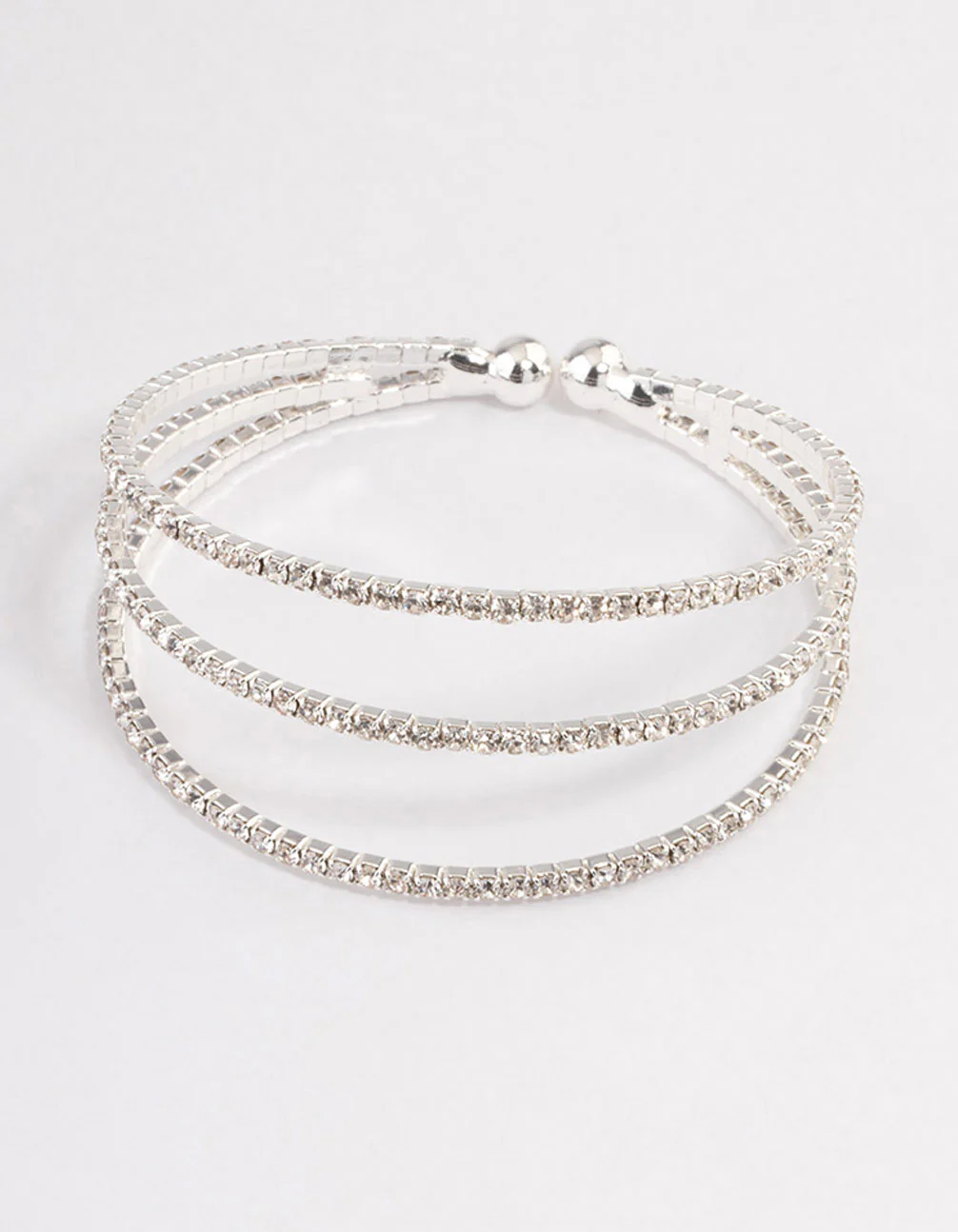 Silver Plated Trio Row Wrist Cuff