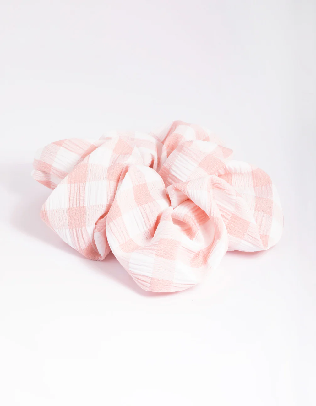 Blush & White Check Scrunchie