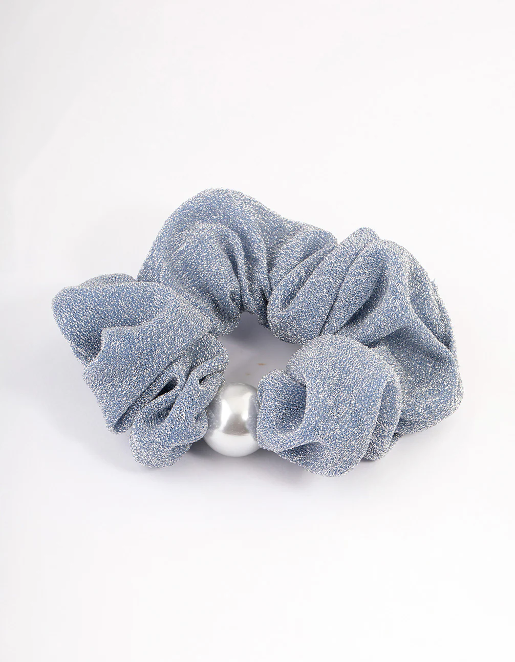 Blue Fabric Hair Scrunchie