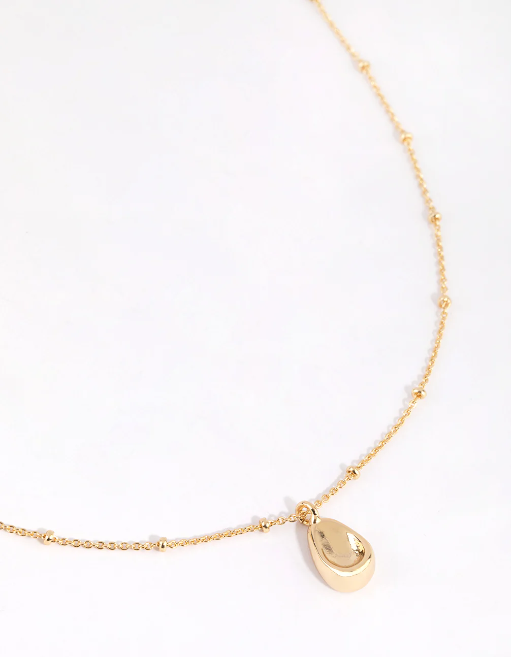 Gold Plated Dainty Oval Necklace