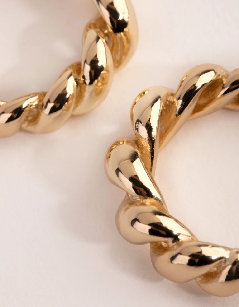 Gold Plated Gradual Swirl Hoop Earrings - Image 3