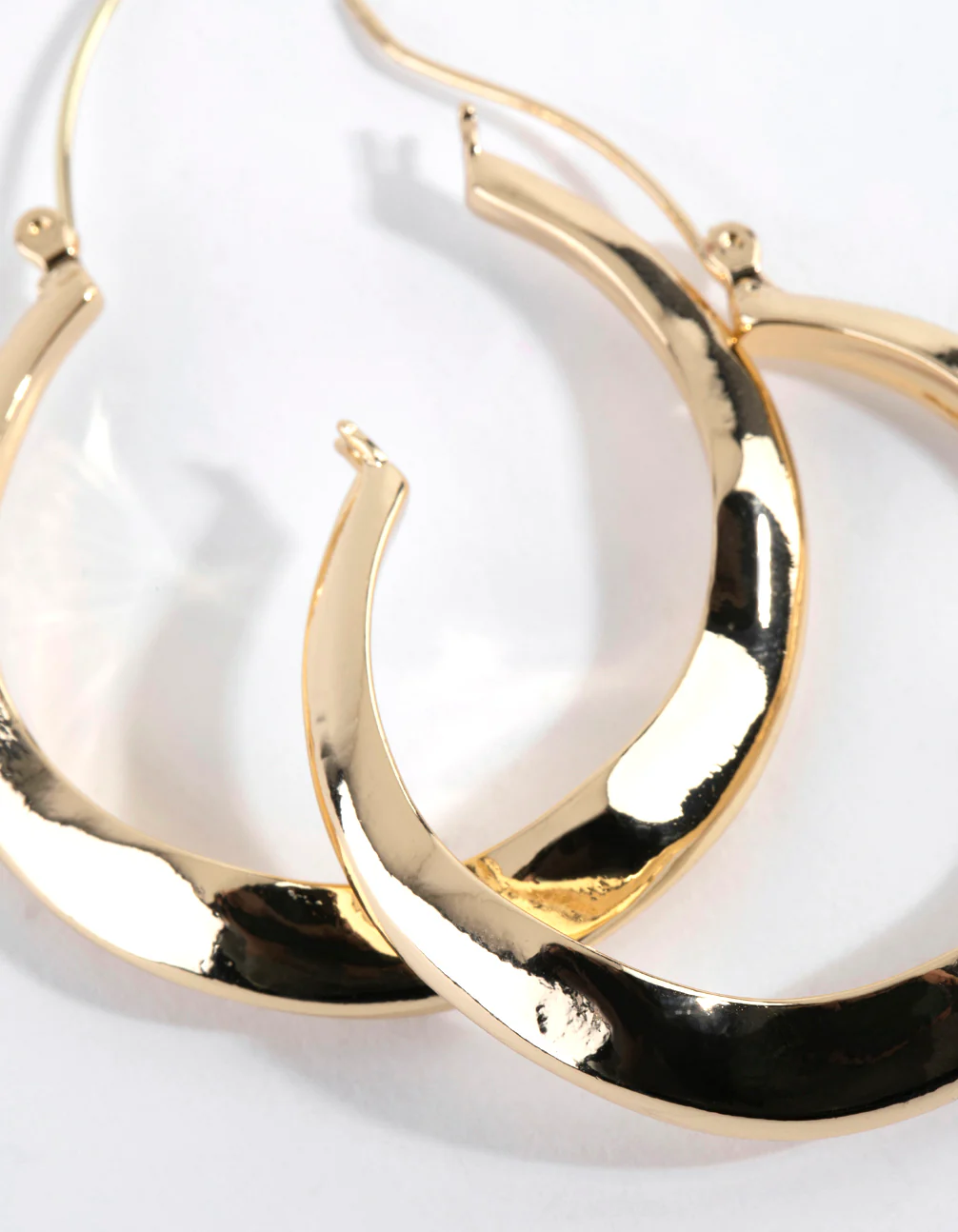 Gold Plated Large Swirl Hoop Earrings - Image 3