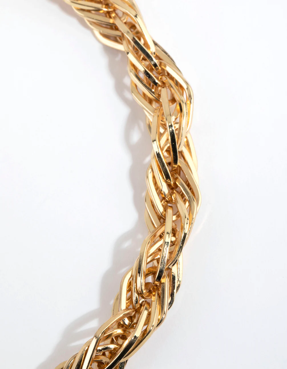 Gold Plated Textured Twist Chain Necklace - Image 3