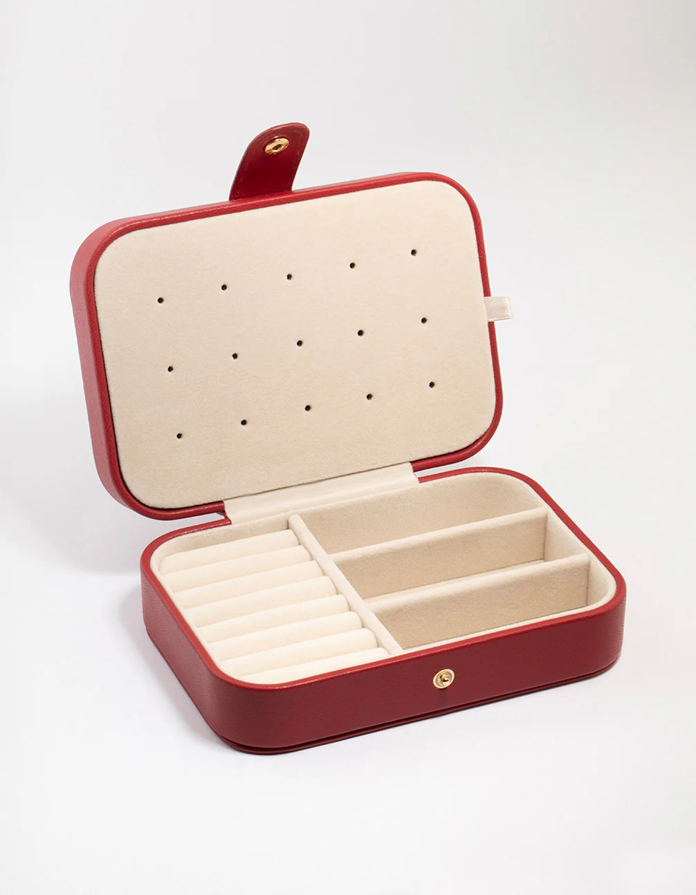 Red PU Leather Rectangular Jewellery Box