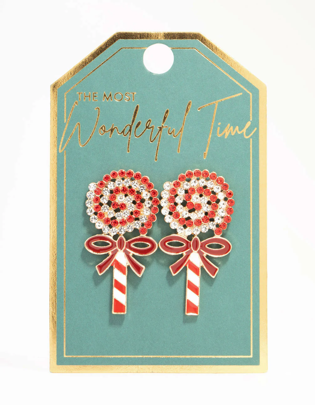 Red Lollypop Swirl Stud Earrings - Image 3