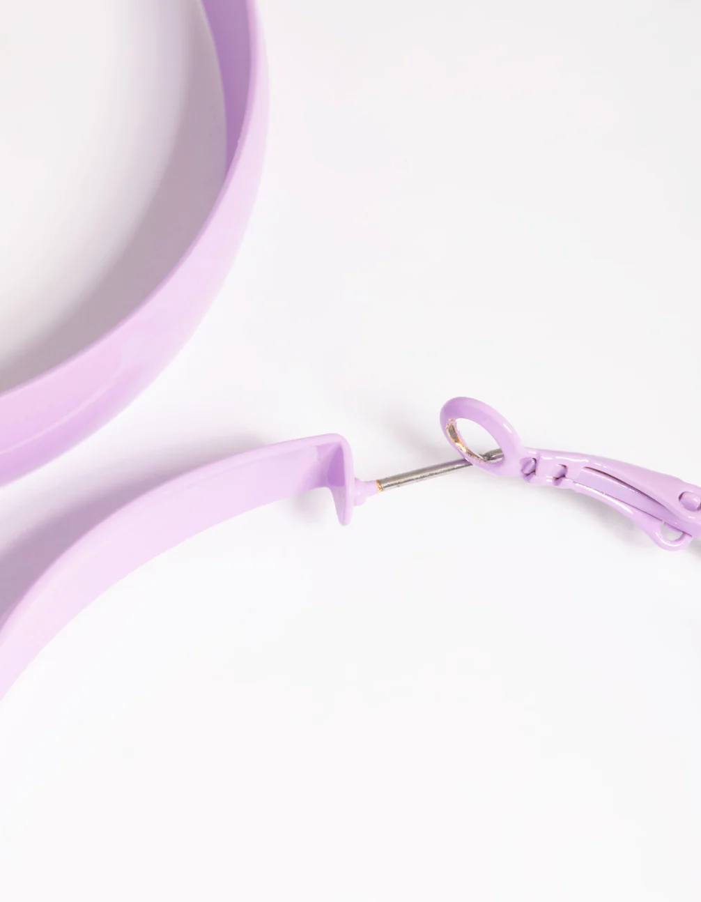 Purple Matte 60mm Hoop Earrings - Image 3